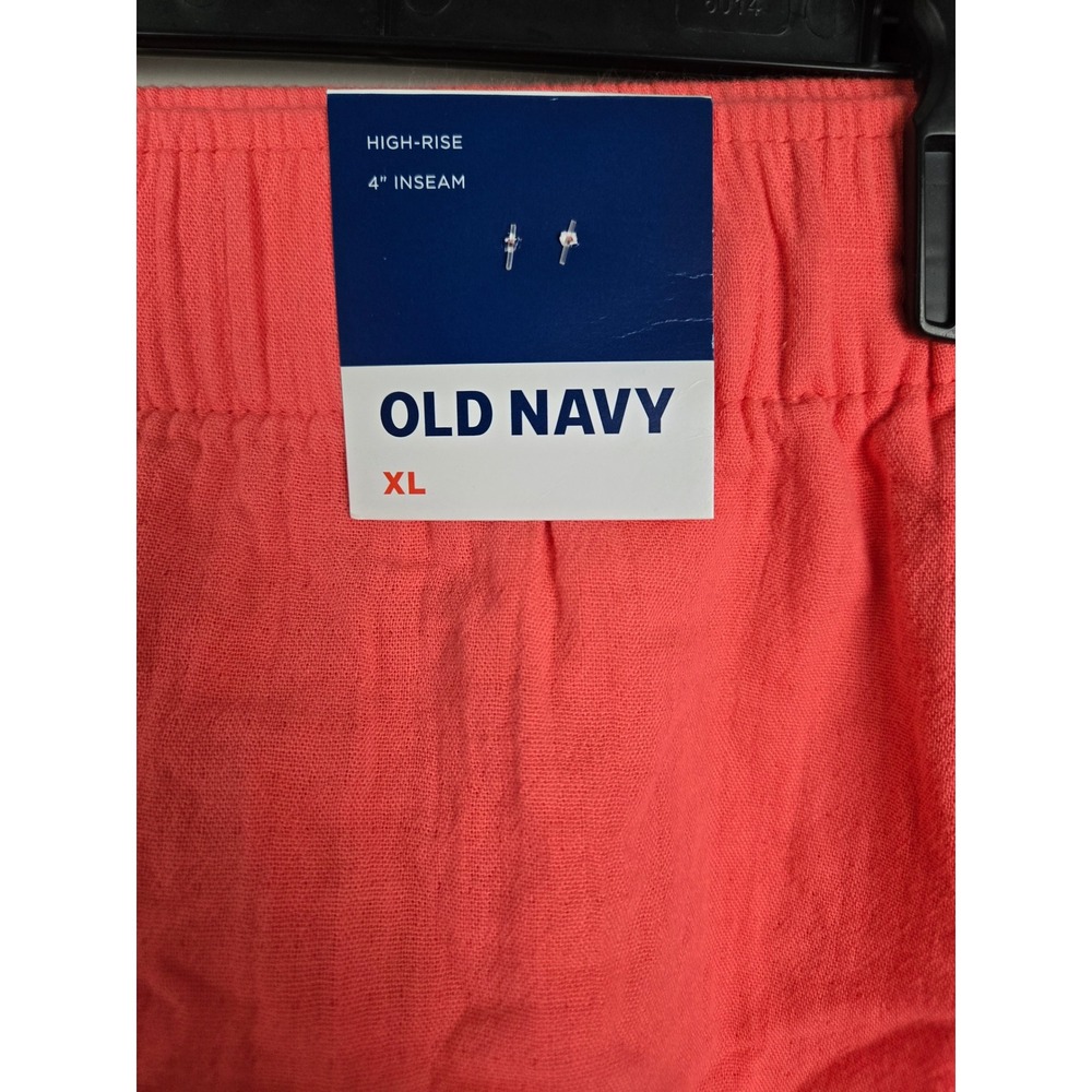 Old Navy Womens XL Coral Pink High Rise 4 Inch Inseam Cotton Gauze Shorts New - Picture 4 of 8
